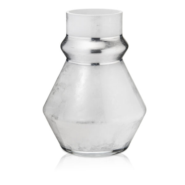 Vaso decorativo Valenti in vetro color argento