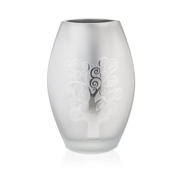 Vaso decorativo Valenti in vetro satinato con Albero della Vita