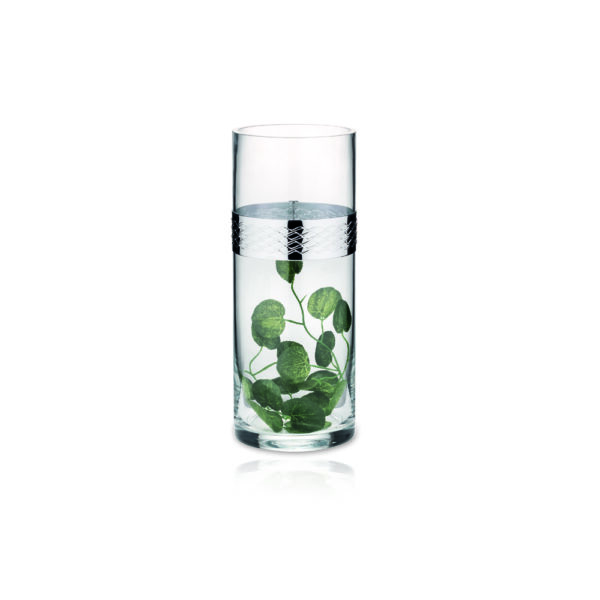 Vaso in cristallo con fascia decorativa