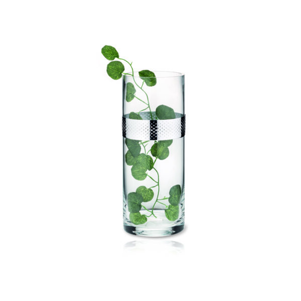 Vaso in cristallo con fascia decorativa