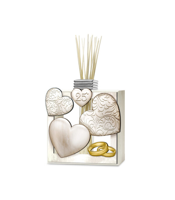 Profumatore ambiente 25° anniversario con cuori