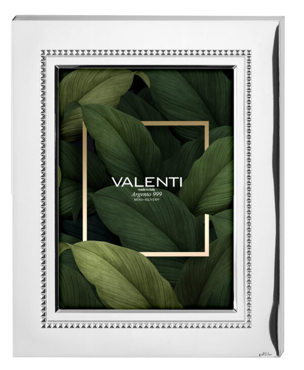 Cornice portafoto Valenti con trama liscia e bordo perlato