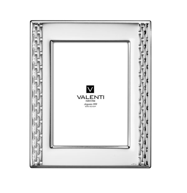 Cornice portafoto Valenti con decoro laterale intrecciato moderno