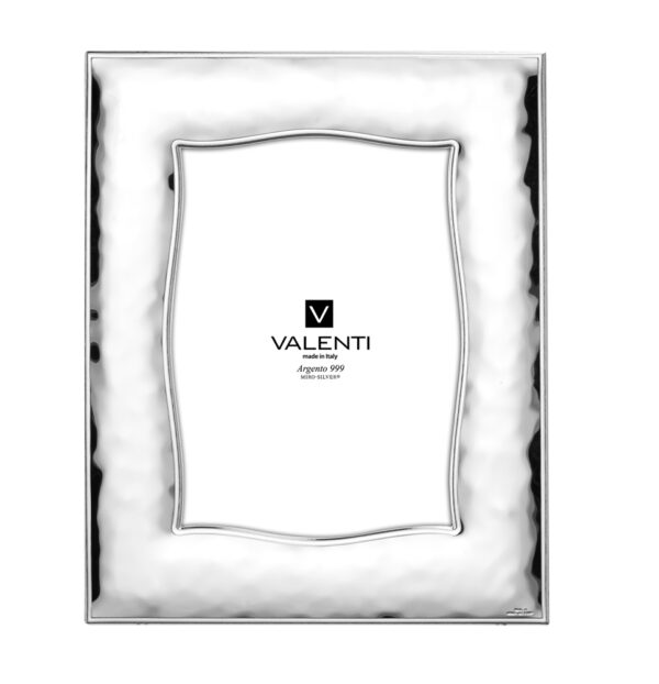 Cornice portafoto Valenti con bordo martellato e profilo ondulato