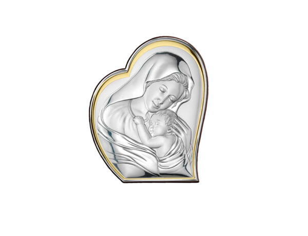 Quadro Madonna con Bambino a forma di cuore