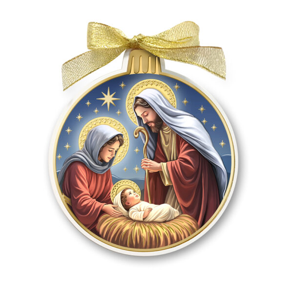 Decorazione di Natale Natività con foglia oro Valenti