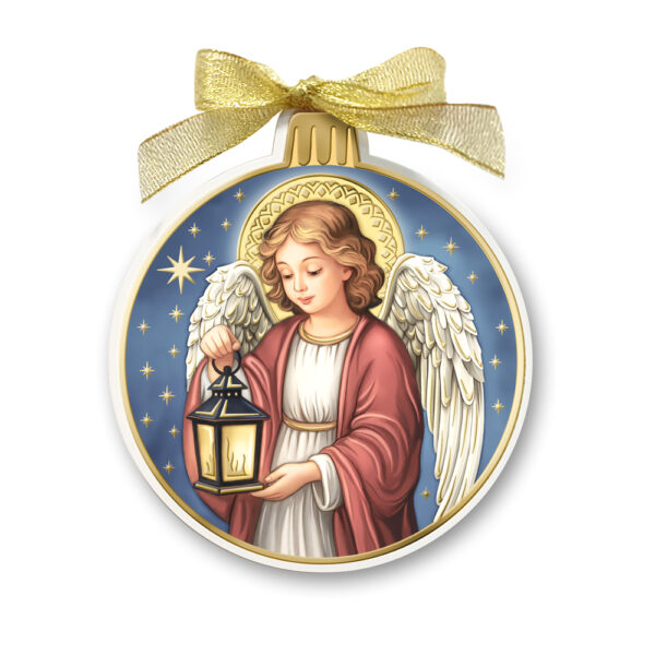 Decorazione di Natale Angelo custode con foglia oro Valenti