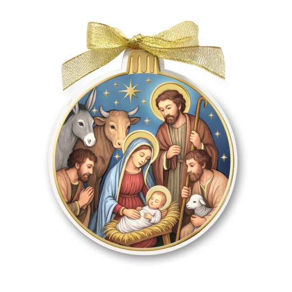 Decorazione di Natale Presepe con foglia oro Valenti