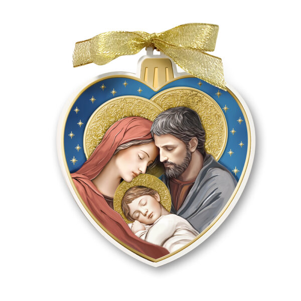 Decorazione di Natale Sacra Famiglia con foglia oro Valenti