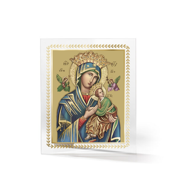Pannello Madonna del Perpetuo Soccorso con foglia oro Valenti