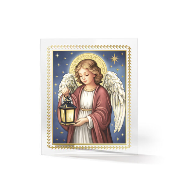 Pannello Angelo Custode con foglia oro Valenti