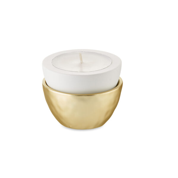 Candela decorativa su base con finitura elegante