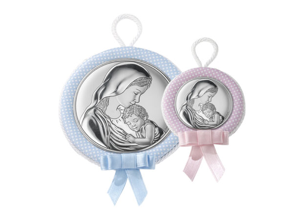 Medaglione nascita con Madonna con Bambino con carillon