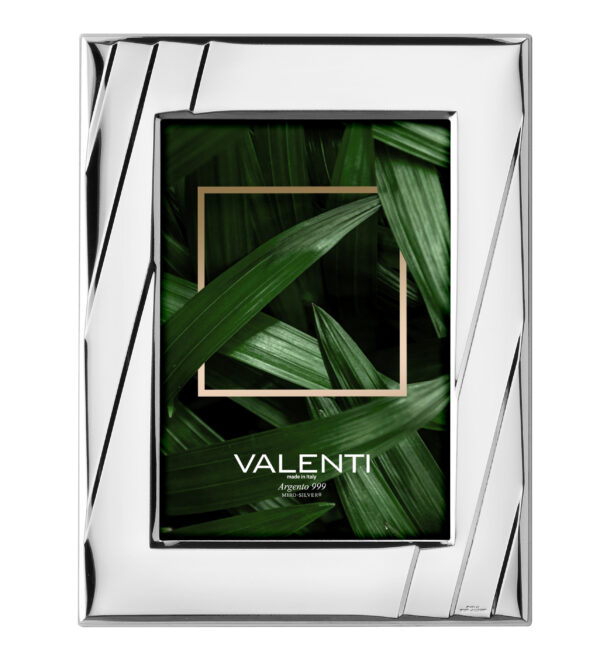 Cornice portafoto Valenti con linee decorative diagonali
