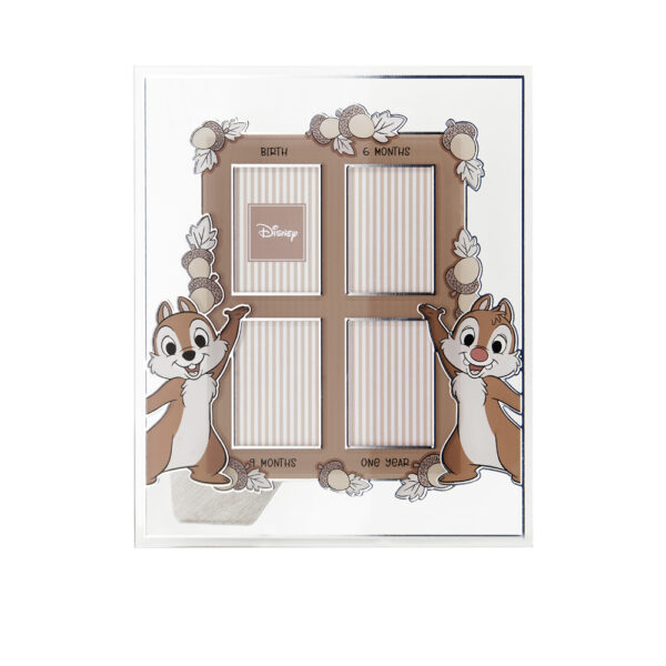 Cornice multiphoto in Vetro Disney Chip N Dale "I miei primi 12 mesi"