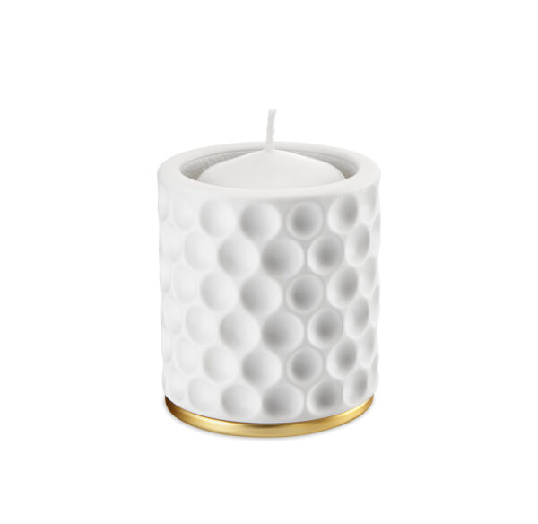 Candela decorativa Valenti con lavorazione tridimensionale e base elegante